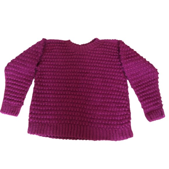 Vtg Hand Knit Bobble Pompom Popcorn Wool Sweater - Picture 15 of 16